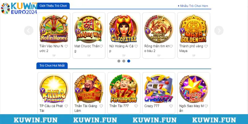 List game slot nổ hũ hấp dẫn Kuwin